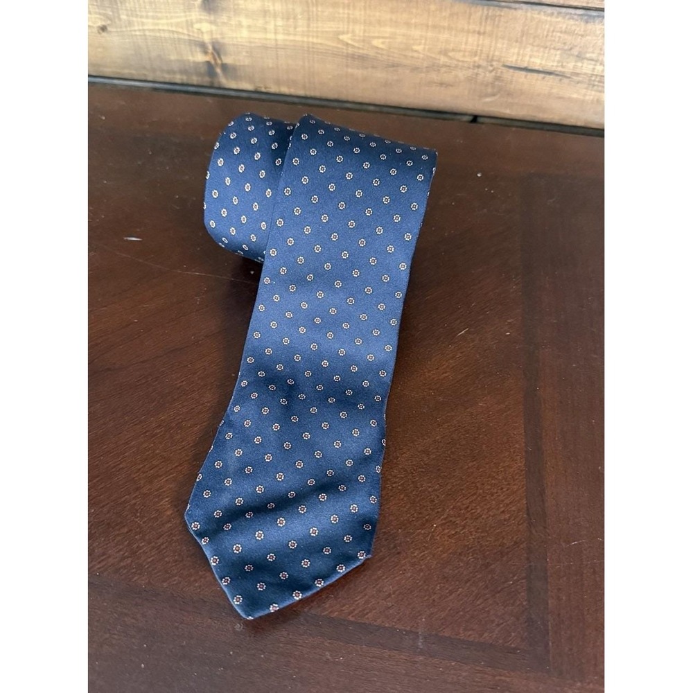 Vtg Jacobs Roberts LTD Geometric tie blue Silk England Timeless Classic Preppy